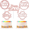 Toppers Happy Birthday Rosados Set 5unids