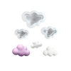 Molde Silicona Nubes 3D 3pzas